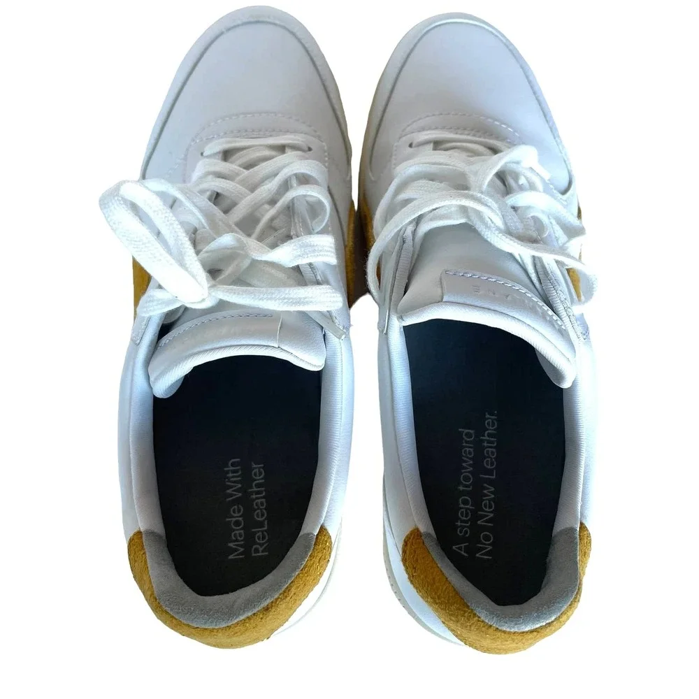 Everlane White Leather Suede‎ Accent Sneakers Mens US 9 Womens US 11 Casual